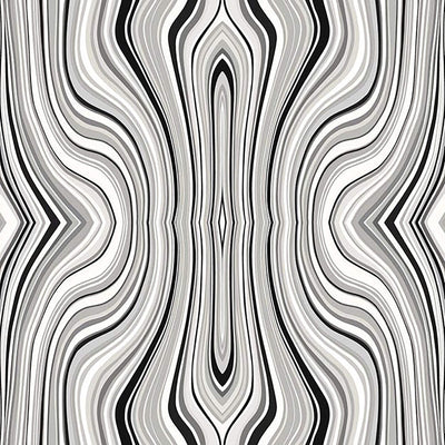 product image of Abstract Psychedelic Mirror Wallpaper in Black/Grey 585