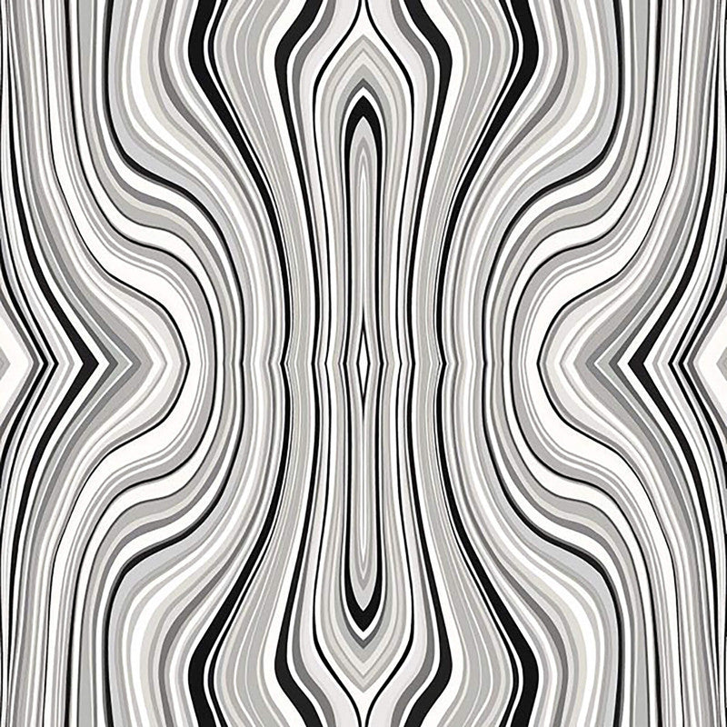 media image for Abstract Psychedelic Mirror Wallpaper in Black/Grey 26