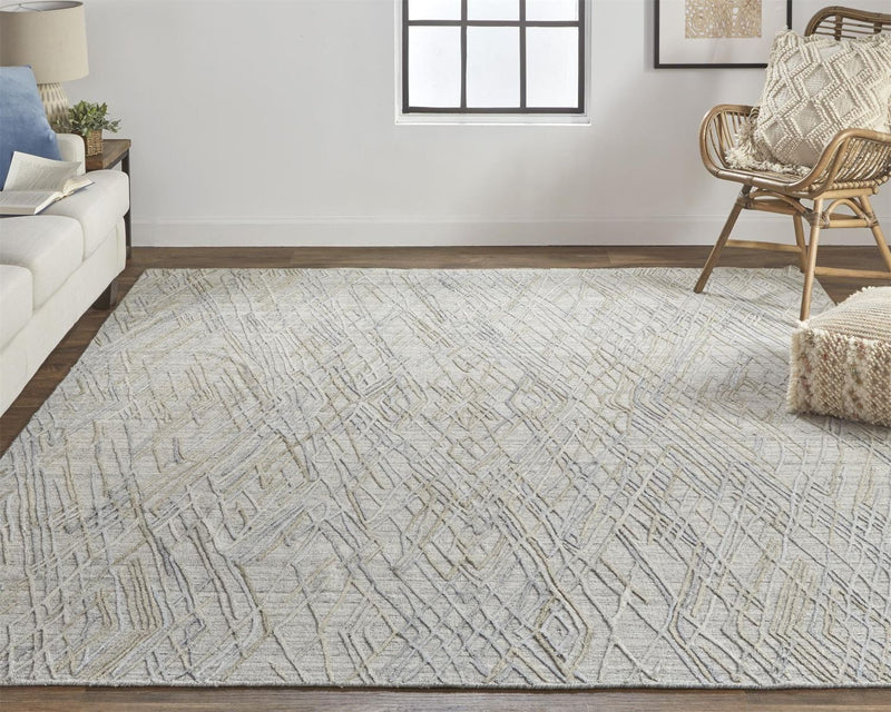 media image for Huntley Hand Woven Gray and Blue Rug by BD Fine Roomscene Image 1 257