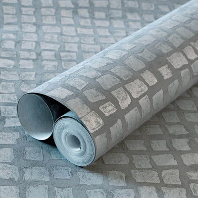 product image for Manhattan /Loft Tile Wallpaper in Steel Blue 56