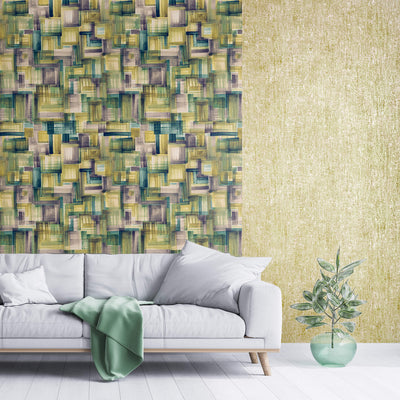 product image for Base Green Gold Wallpaper from the Crafted Collection by Galerie Wallcoverings 90