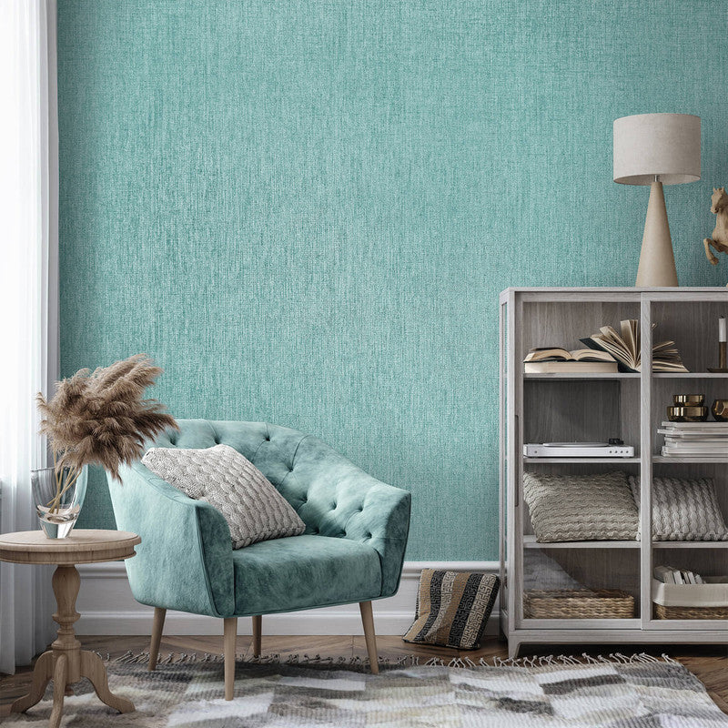 media image for Canvas Wallpaper in Turquoise 286