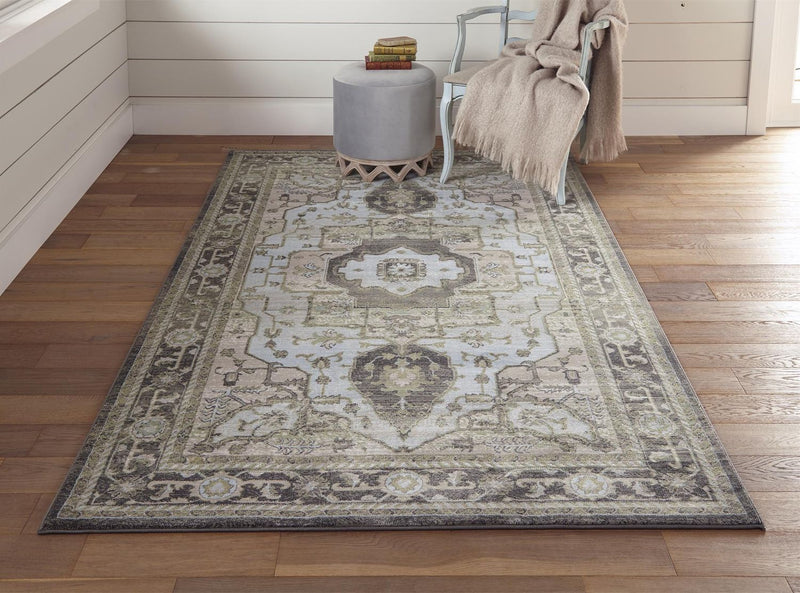 media image for Alessandria Gray and Blue Rug by BD Fine Roomscene Image 1 246