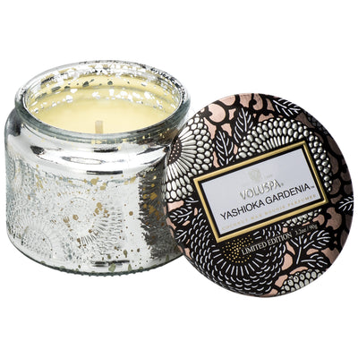 product image for Petite Embossed Glass Jar Candle in Yashioka Gardenia design by Voluspa 76