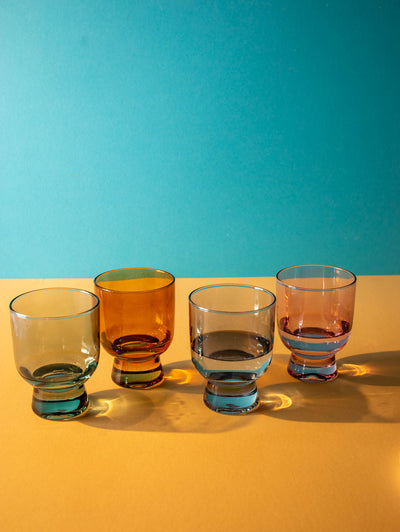 product image for 6 oz drinking glass 4 colors set of 4 6 23