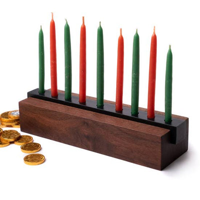 product image for Menorah Modern Wood and Steel in Walnut 42