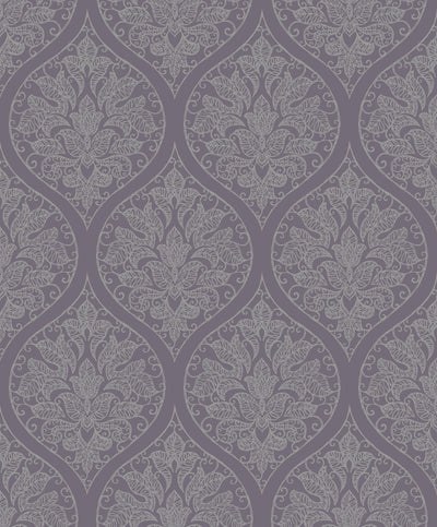 product image of Emporium Ogee Purple/Silver from the Emporium Collection by Galerie Wallcoverings 565