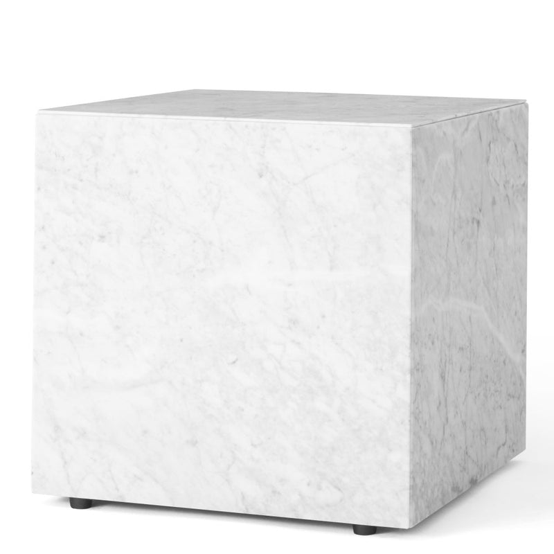 media image for Plinth Table Cubic in White Carrara Marble design by Menu 296