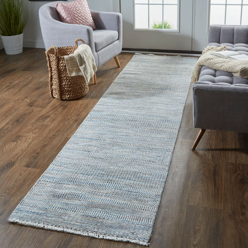 media image for Caldecott Hand Knotted Warm Gray and Bright Blue Rug by BD Fine Roomscene Image 1 255