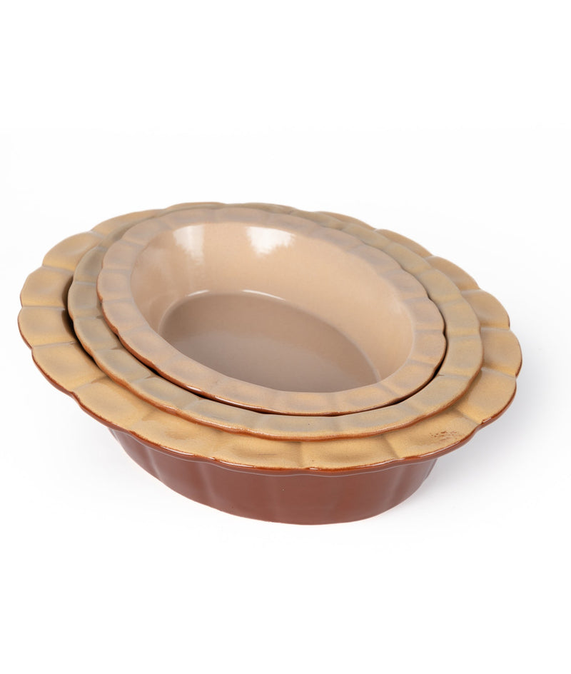 media image for Poterie Renault Oval Pie Dish Large- Brown-9 216