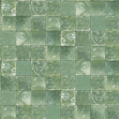 product image for Aqua Tile Wallpaper in Dark Green from the Evergreen Collection by Galerie Wallcoverings 57