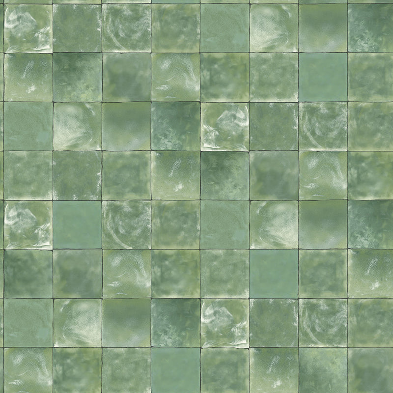 media image for Aqua Tile Wallpaper in Dark Green from the Evergreen Collection by Galerie Wallcoverings 238