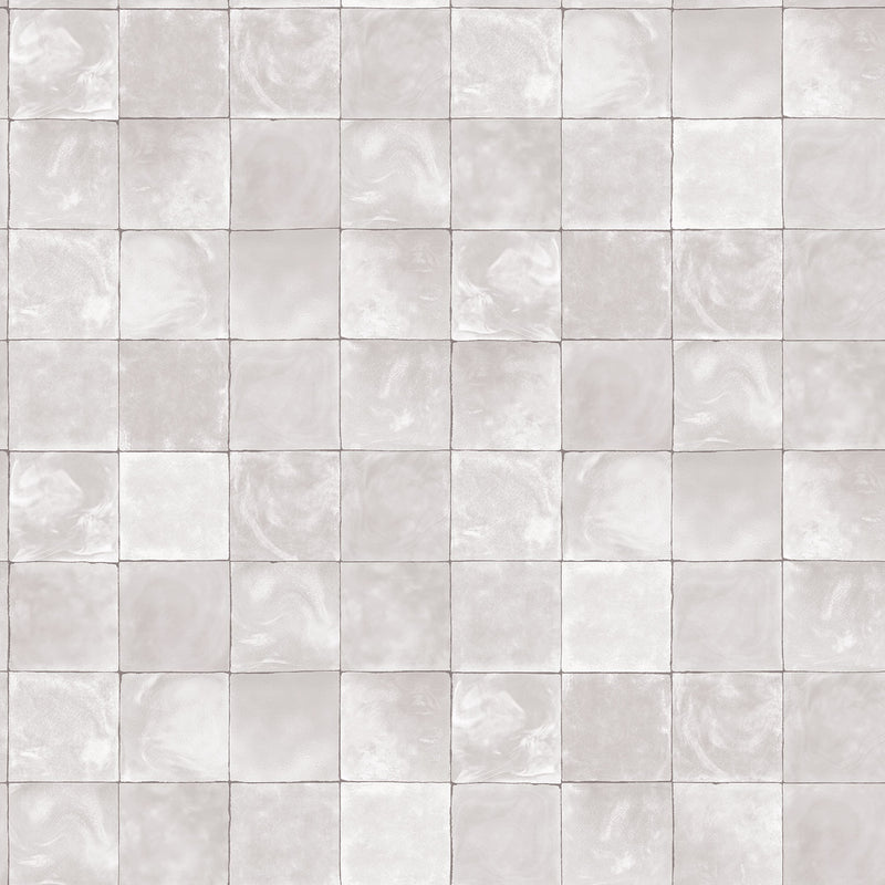 media image for Aqua Tile Wallpaper in Grey/Mica from the Evergreen Collection by Galerie Wallcoverings 255