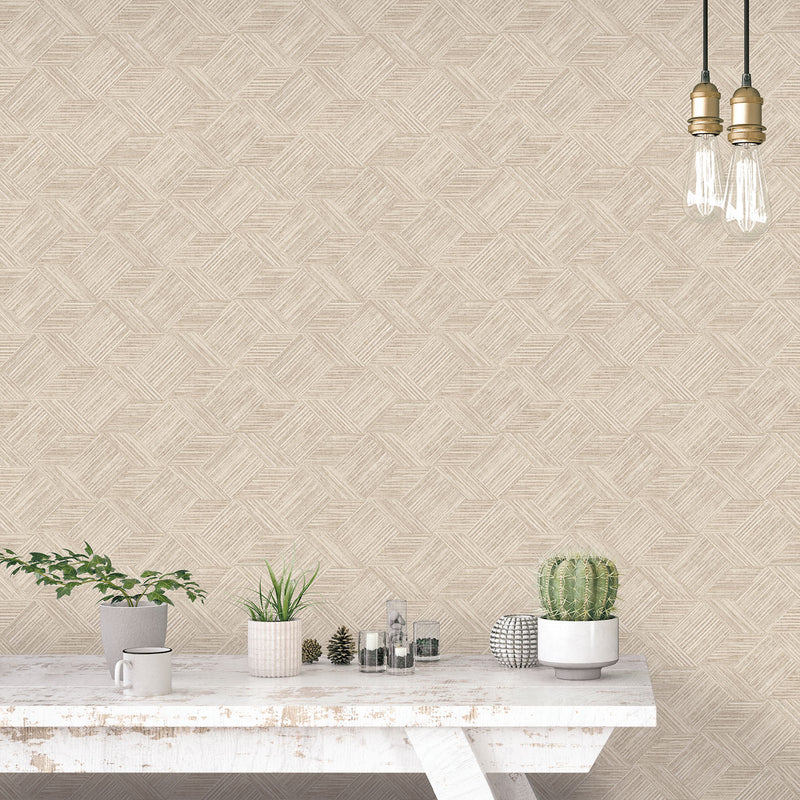 media image for Grassy Tile Wallpaper in Taupe from the Evergreen Collection by Galerie Wallcoverings 239