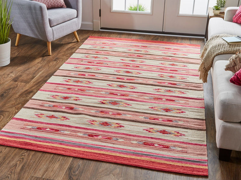 media image for Galvin Flatweave Red and Ivory Rug by BD Fine Roomscene Image 1 265