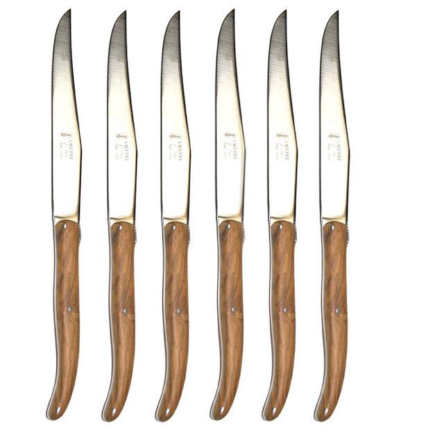 media image for laguiole olivewood knives in wooden box set of 6 1 256