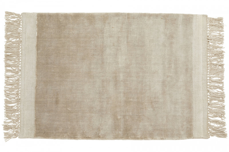 media image for filuca shiny beige carpet with fringe 1 297