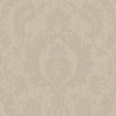 product image of Beaded Damask Wallpaper in Taupe/Gold 530
