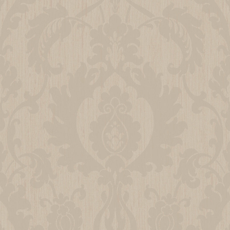 media image for Beaded Damask Wallpaper in Taupe/Gold 211