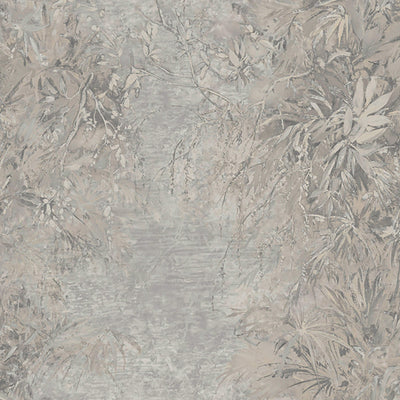 product image of Abstract Leaf Textured Wallpaper in Grey/Brown 523