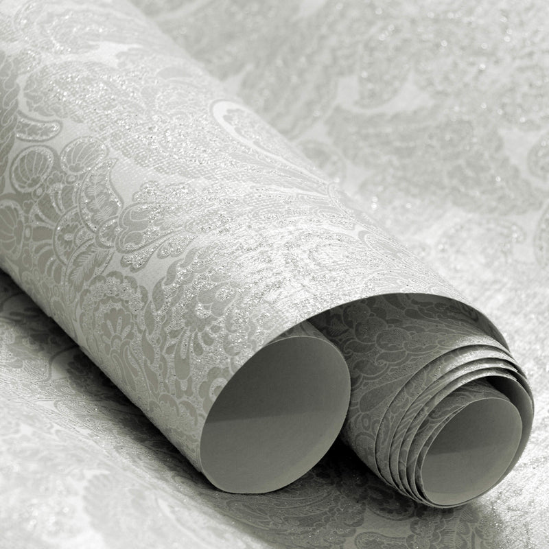 media image for Aphrodite Snow Silver Wallpaper from the Adonea Collection by Galerie Wallcoverings 284