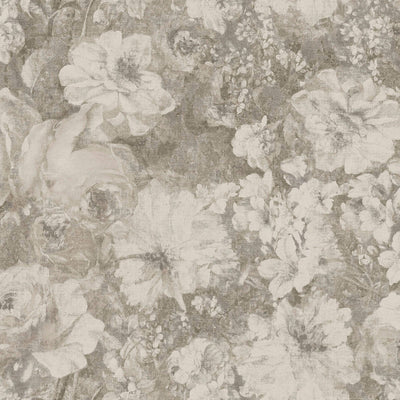 product image for Floral on Faux Grasscloth Wallpaper in Sage/Taupe 46