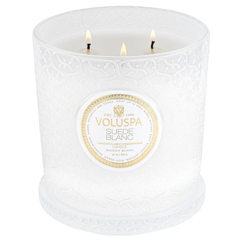 media image for suede blanc 30oz luxe candle 3 295