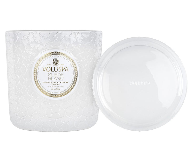 media image for suede blanc 30oz luxe candle 4 217