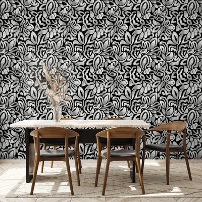 product image for Lana Brussels Lace Wallpaper in Black Pepper 59