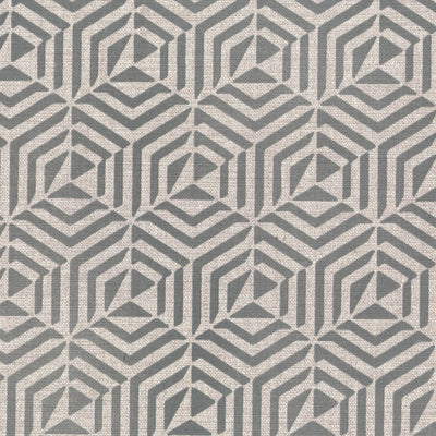 product image of Geometric Flocked Wallpaper in Grey 513