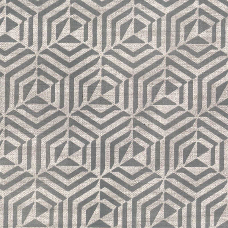 media image for Geometric Flocked Wallpaper in Grey 228