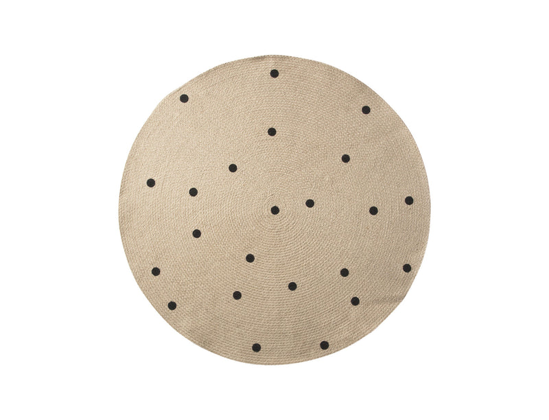media image for Small Jute Carpet in Black Dots by Ferm Living 277