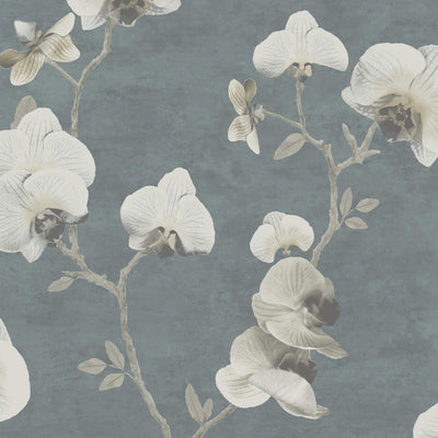 product image of Orchid Flowers Beaded Wallpaper in Brown/Grey 573