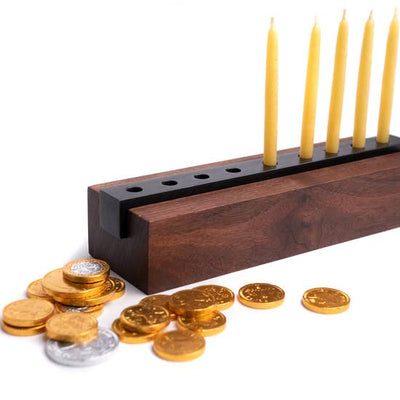product image for Menorah Modern Wood and Steel in Walnut 85