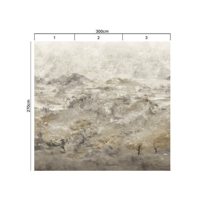 product image for Abstract Pearlescent Wall Mural in Grey/Taupe 44