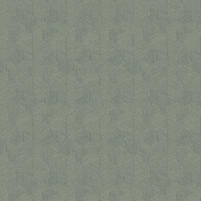 product image of Abstract Geo Modern Wallpaper in Teal/Silver 583