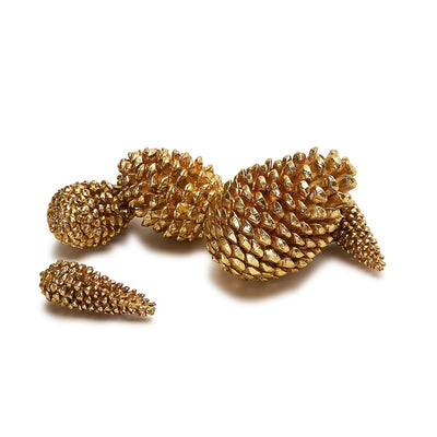 product image of Gold Leaf Pine Cone Holiday Ornaments - Set of 5 534