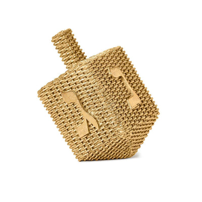 product image of Basket Weave Pattern Dreidel with Gold Leaf 573