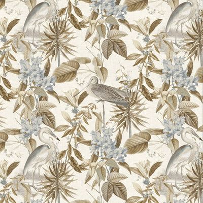 product image of Tropical Birds & Paradise Wallpaper in Sepia/Blue 555