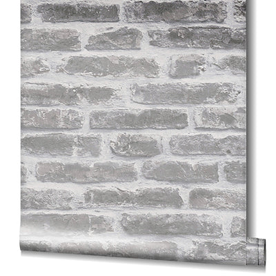 product image for Exposed Brick Wallpaper in White/Greige from the Olio Collection 90