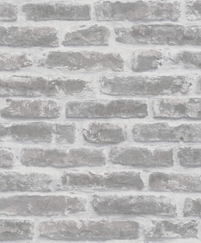 media image for Exposed Brick Wallpaper in White/Greige from the Olio Collection 28