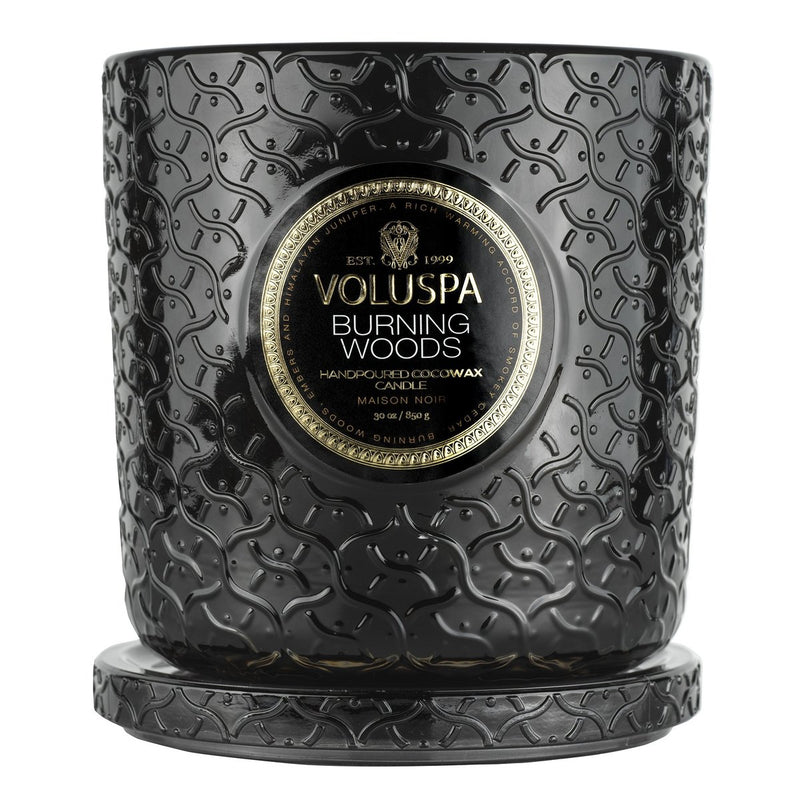 media image for burning woods 30oz luxe candle 2 244