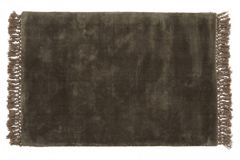 media image for noble warm grey carpet with fringe 1 24