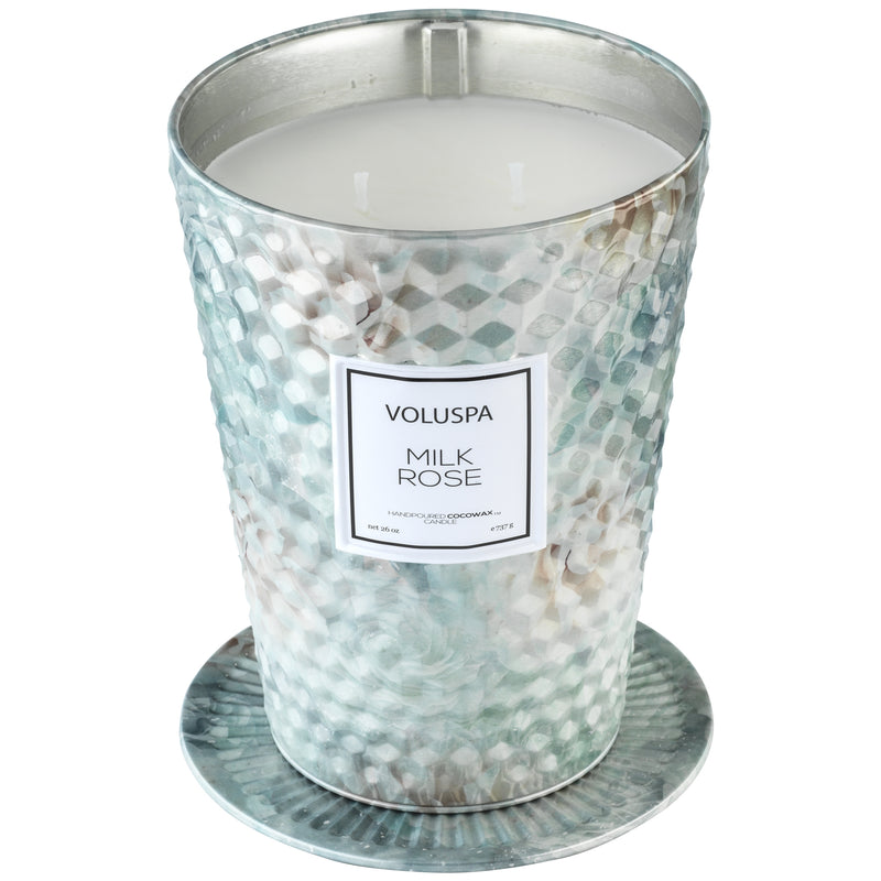 media image for 2 Wick Tin Table Candle in Milk Rose design by Voluspa 268