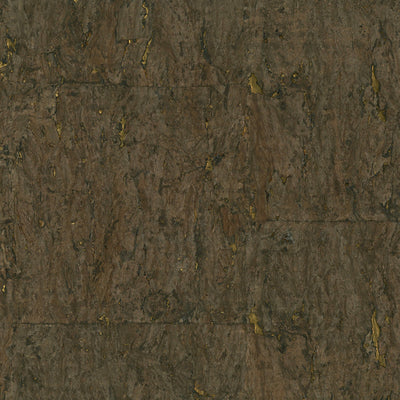 product image of Cork Textural Wallpaper in Chocolate Brown/Gold 536