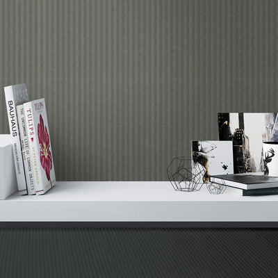 product image for Mica Modern Stripe Wallpaper in Metallic Brown 16
