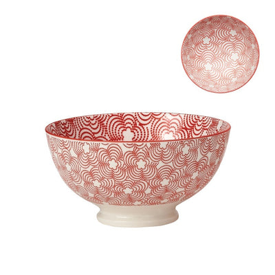 product image for kiri porcelain medium bowl in red w red trim design by torre tagus 2 67