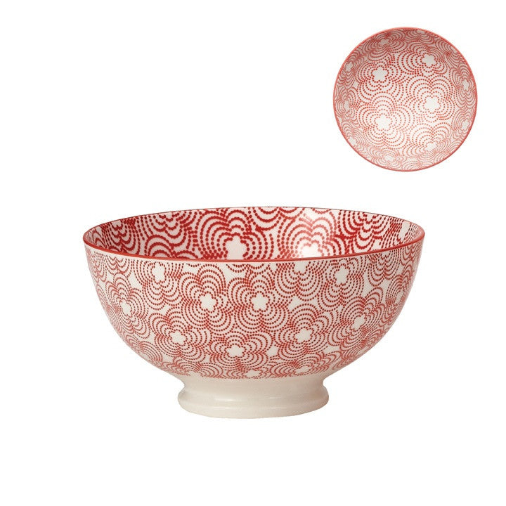 media image for kiri porcelain medium bowl in red w red trim design by torre tagus 2 263