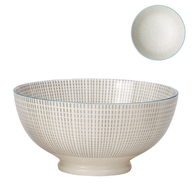 product image for large kiri porcelain bowl in grey w blue trim design by torre tagus 2 66