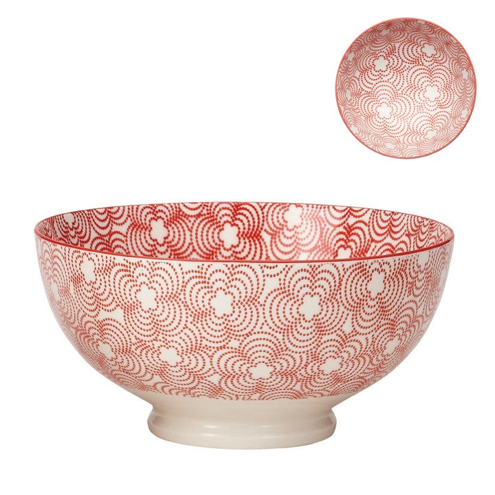 media image for large kiri porcelain bowl in red w red trim design by torre tagus 2 278